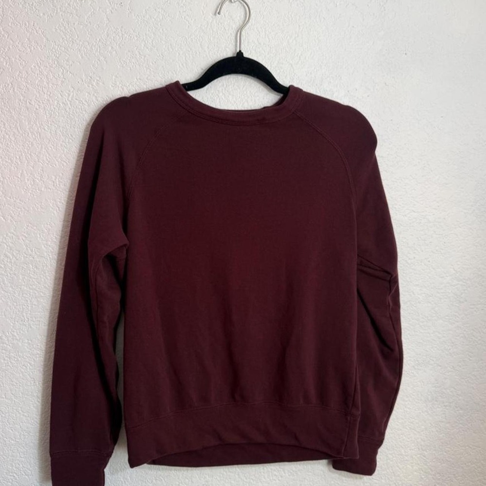 Uniqlo Burgundy Crewneck Sweatshirt Raglan Sleeve Pullover Size S